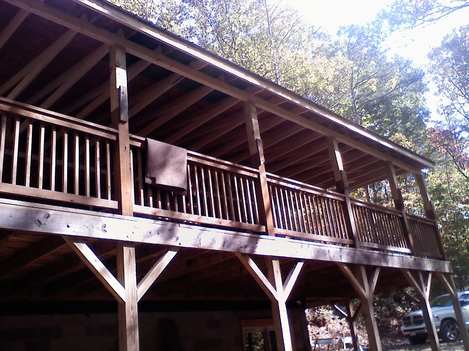 Timber framing under a new elevated porch and deck — Roof Leak Repair in Ferguson by Roofing Brothers